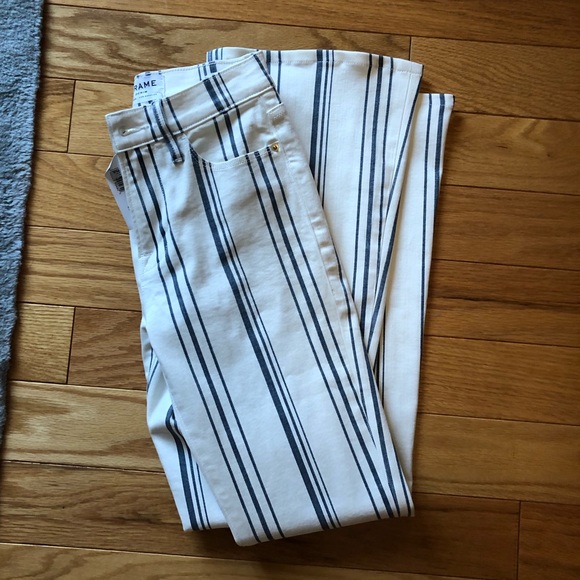 BNWT FRAME Striped Bell Button Jeans - Picture 2 of 2